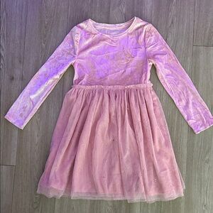 Pink Long Sleeve Kids Dress
